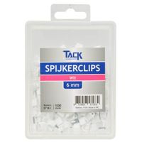 Spijkerclips wit 6mm 100 stuks