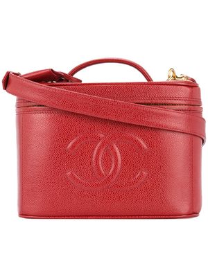 CHANEL Pre-Owned short cosmetic logo tote - Rouge