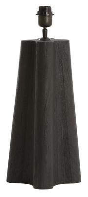 Light & Living Tafellamp 'Navelli' Mangohout, 40cm, kleur Mat Zwart (excl. kap)