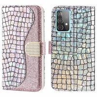 Croco Bling Series Samsung Galaxy A33 5G Wallet Case - Rose Gold - thumbnail