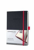 Notitieboek Sigel Conceptum RED Edition hardcover A5 zwart geruit - thumbnail