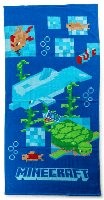 Minecraft strandlaken blauw 70 x 140cm