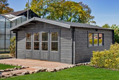 Blokhut - Tuinhuis Southampton | 58 mm | vuren grijs geïmpregneerd