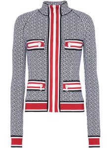 Balmain cardigan zippé à motif en jacquard - Noir