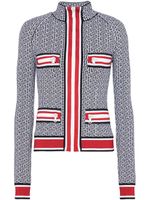 Balmain cardigan zippé à motif en jacquard - Noir