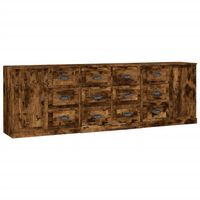 The Living Store Dressoir - Gerookt Eiken - 70 x 35.5 x 67.5 cm