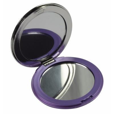 Zak spiegeltje - paars - D7,5 cm - inklapbaar - make up spiegel Zak spiegeltje - paars - D7,5 cm - inklapbaar - make up spiegel