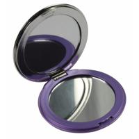 Zak spiegeltje - paars - D7,5 cm - inklapbaar - make up spiegel