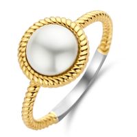 TI SENTO-Milano 12295YP Ring zilver-zoetwaterparel goudkleurig-wit - thumbnail