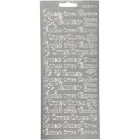 Stickers, Onnea, vel 10x23 cm, zilver, 1 vel
