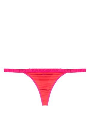Karl Lagerfeld string satiné à design bicolore - Rouge