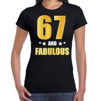 67 and fabulous verjaardag cadeau shirt / kleding 67 jaar zwart met goud voor dames 2XL  -