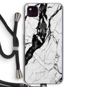 Witte marmer 2: Pixel 4a 5G Transparant Hoesje met koord