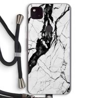 Witte marmer 2: Pixel 4a 5G Transparant Hoesje met koord