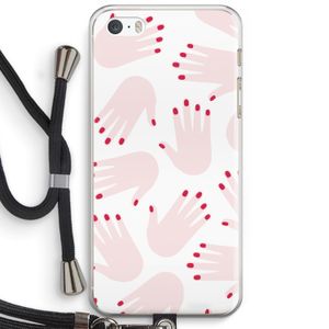 Hands pink: iPhone 5 / 5S / SE Transparant Hoesje met koord