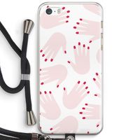 Hands pink: iPhone 5 / 5S / SE Transparant Hoesje met koord