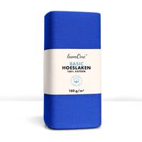 Loom One Hoeslaken – 100% Jersey Katoen – 180x200 cm – tot 25cm matrasdikte– 160 g/m² – Koningsblauw