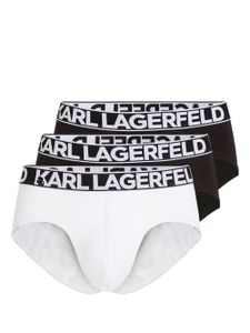 Karl Lagerfeld lot de trois slips à logo Bold - Noir