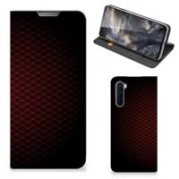 OnePlus Nord | Hoesje met Magneet | Geruit Rood