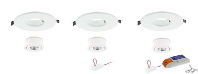 LED inbouwset van 3 Luzern inbouwspots 100mm 2700K 310 Lumen