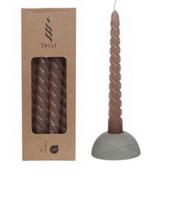 Twisted Candles Set 4 st. Taupe - Buitengewoon de boet
