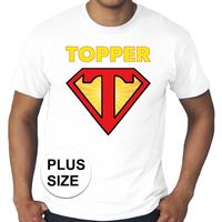 Grote maten Super Topper logo t-shirt wit heren 4XL  -