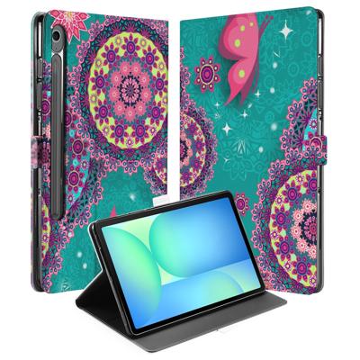 Samsung Galaxy Tab S10 FE | Tab S9 FE Tablet Hoesje Cirkels en Vlinders met Standaard Samsung Galaxy Tab S10 FE | Tab S9 FE Tablet Hoesje Cirkels en Vlinders met Standaard