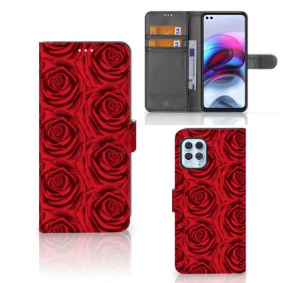 Motorola Moto G100 Hoesje Red Roses | Portemonnee hoesje Motorola Moto G100 Hoesje Red Roses | Portemonnee hoesje