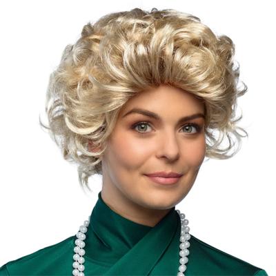Boland party dames pruik - glamour - prinses - oma - kort blond haar - carnaval