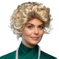 Boland party dames pruik - glamour - prinses - oma - kort blond haar - carnaval