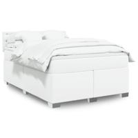 Boxspring met matras kunstleer wit 140x200 cm