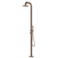 Buitendouche vrijstaand Fortifura Outdoor Deluxe Regendouche Met Handdouche Geborsteld Koper