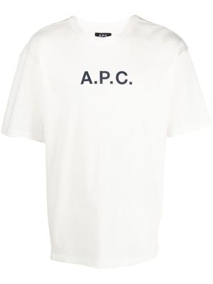 A.P.C. t-shirt à logo imprimé - Blanc