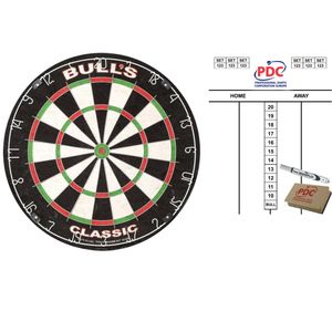 Dartbord Bulls The Classic 45 cm met scorebord met marker en wisser 45x30 cm - Dartborden