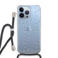 Hipster stripes: iPhone 13 Pro Transparant Hoesje met koord