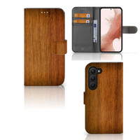 Samsung Galaxy S23 Book Style Case Donker Hout