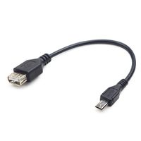 Gembird USB A - Micro-USB B, 0.15m USB-kabel 0,15 m USB 2.0 Zwart - thumbnail