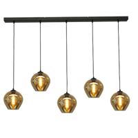 Masterlight HanglampQuinto 5 met glazen kappen - 2261-05-130-5-05-3