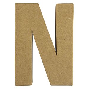 Beschilderbare letter N van papier mache   -