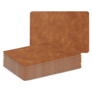 Placemats - 10x - lederlook - cognac kleur - 42 x 30 cm - tafel dekken - onderleggers