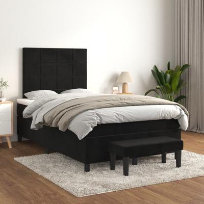 Boxspring met matras fluweel zwart 120x200 cm