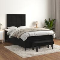 Boxspring met matras fluweel zwart 120x200 cm