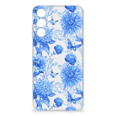 TPU Case voor Samsung Galaxy A15 Flowers Blue