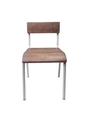 Originele stoel walnoot parelwit per 2 stuks