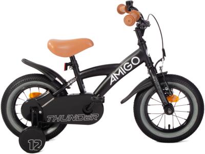 AMIGO Thunder 12 Inch 21 cm Jongens Terugtraprem Zwart/Wit