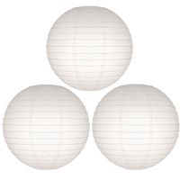 Set van 30x stuks luxe witte bol lampionnen 25 cm