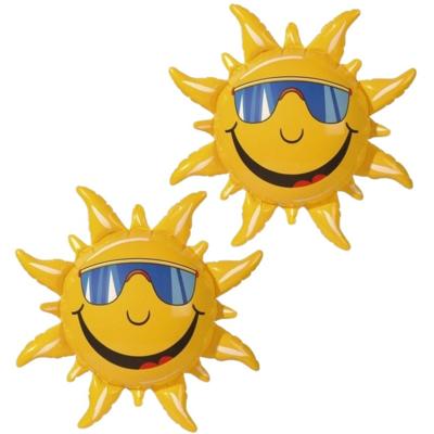 Opblaasbare zon - 3x stuks - 60 cm - Hawaii/Tropisch thema feest decoratie