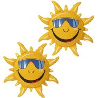 Opblaasbare zon - 3x stuks - 60 cm - Hawaii/Tropisch thema feest decoratie