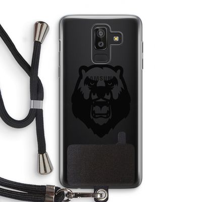 Angry Bear (black): Samsung Galaxy J8 (2018) Transparant Hoesje met koord