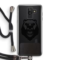 Angry Bear (black): Samsung Galaxy J8 (2018) Transparant Hoesje met koord Angry Bear (black): Samsung Galaxy J8 (2018) Transparant Hoesje met koord